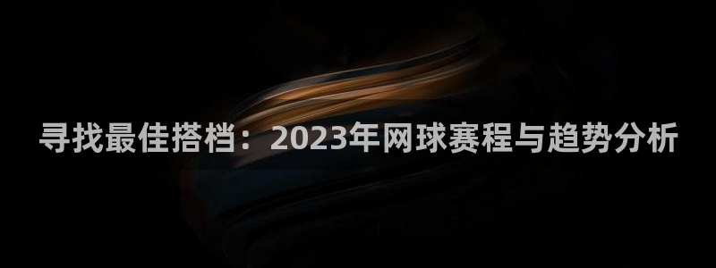  易游体育平台下载安装：寻找最佳搭档：2023年网球赛程与趋势